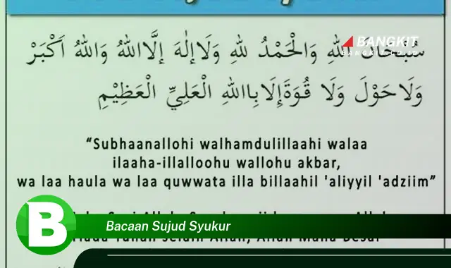 Intip Bacaan Sujud Syukur yang Wajib Kamu Tahu