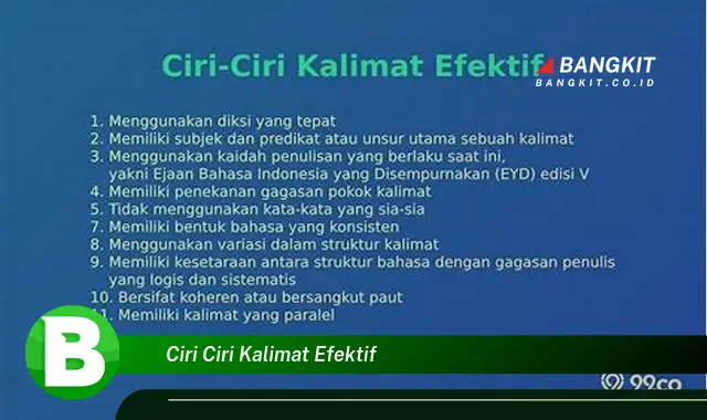 Intip Ciri Ciri Kalimat Efektif yang Wajib Kamu Ketahui