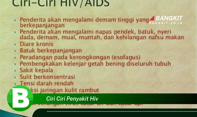 Ketahui Hal Tentang Ciri Ciri Penyakit HIV yang Bikin Kamu Penasaran