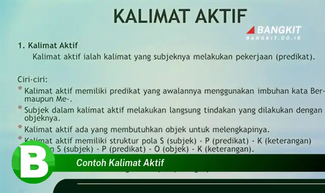 Intip Hal Tentang Contoh Kalimat Aktif yang Jarang Diketahui