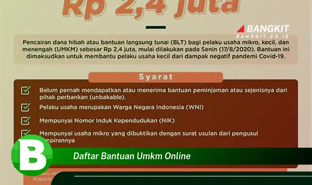 Intip Daftar Bantuan UMKM Online yang Wajib Kamu Intip