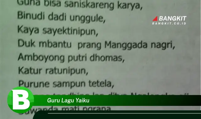 Intip Rahasia Guru Lagu Yaiku yang Bikin Penasaran