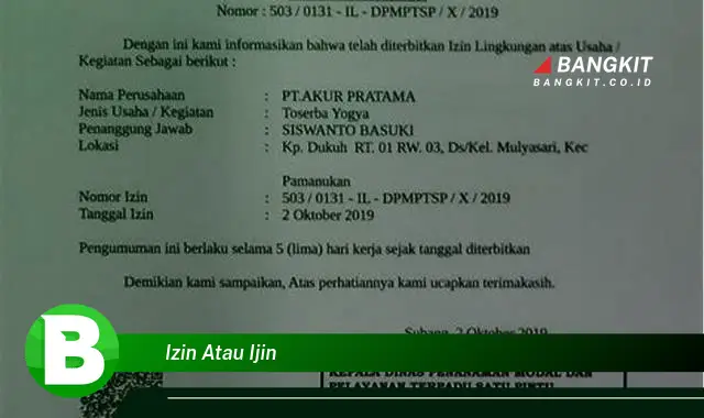 Ketahui Hal yang Wajib Kamu Intip Tentang Izin atau Ijin