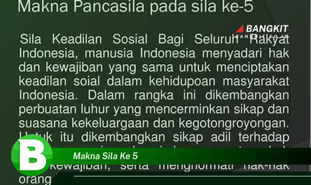 Intip Makna Sila ke-5 yang Bikin Kamu Penasaran