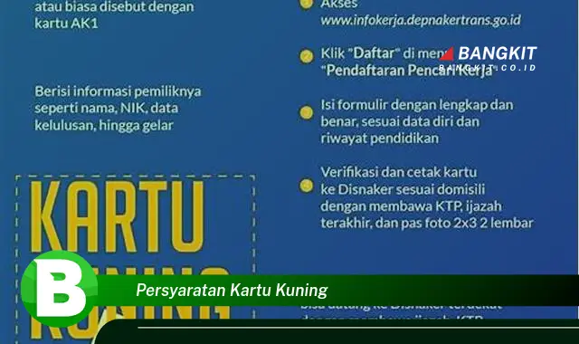 Intip Hal Tentang Persyaratan Kartu Kuning yang Bikin Kamu Penasaran