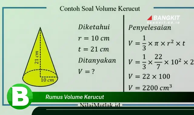 Intip Rumus Volume Kerucut yang Bikin Kamu Penasaran