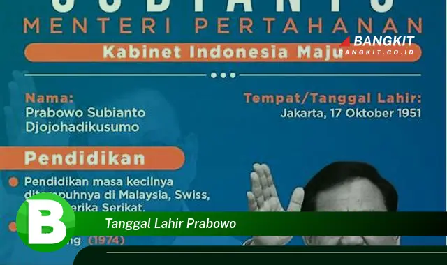 Intip Tanggal Lahir Prabowo yang Jarang Diketahui