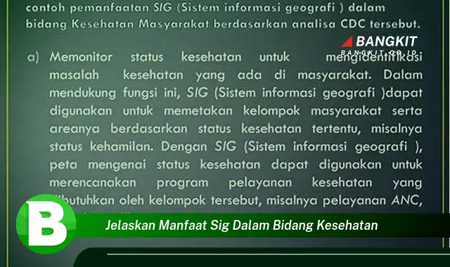 Temukan Manfaat SIG dalam Bidang Kesehatan yang Wajib Kamu Intip