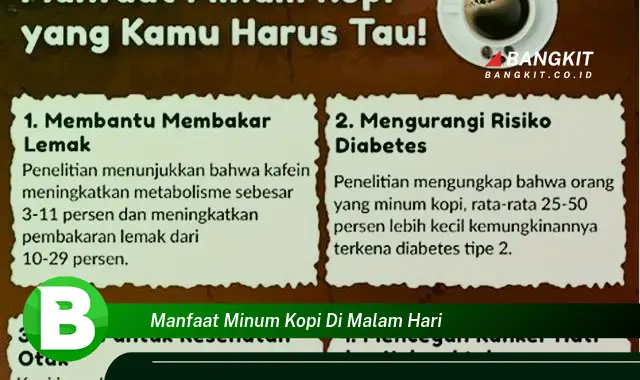 Intip Manfaat Minum Kopi di Malam Hari yang Wajib Kamu Tahu